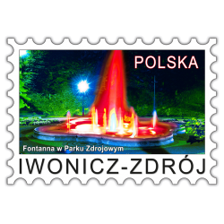 Magnes Znaczek Iwonicz-Zdrój nocą - Fontanna w Parku Zdrojowym 2